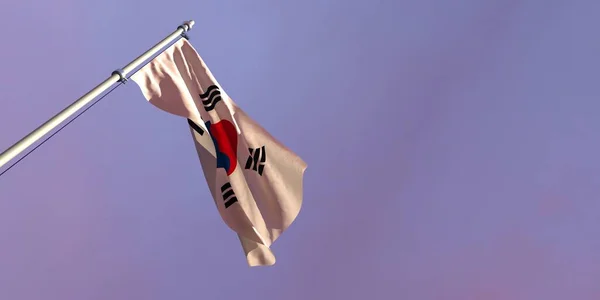 3d Utförande av Sydkoreas nationella flagga — Stockfoto