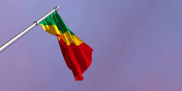 3d representación de la bandera nacional del Congo — Foto de Stock