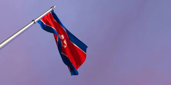 3d representación de la bandera nacional de Corea del Norte — Foto de Stock