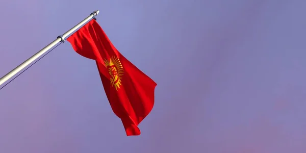 3d rendu du drapeau national du Kirghizistan — Photo