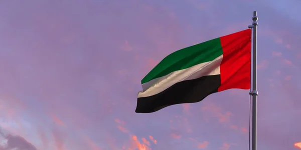 3D-tolkning av Förenade Arabemiratens nationella flagga — Stockfoto