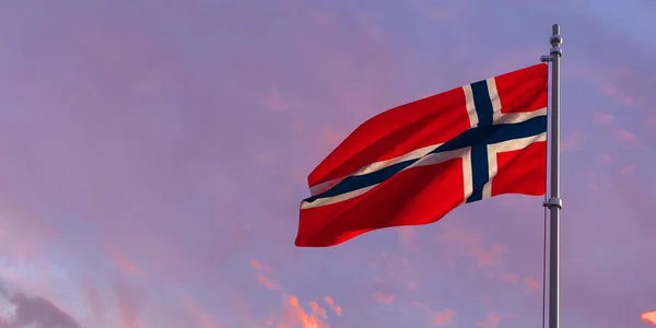 3d renderização da bandeira nacional da Noruega — Fotografia de Stock