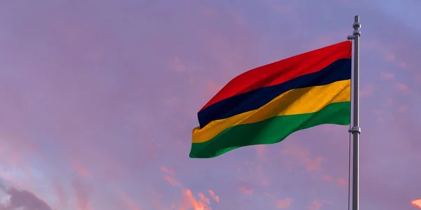 3d rendering of the national flag of the Mauritius — Stock Photo, Image