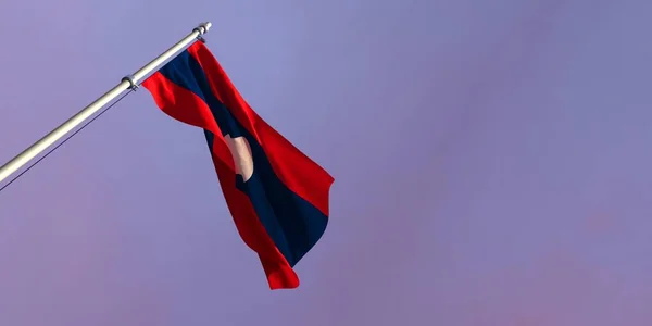 3d Utförande av Laos nationella flagga — Stockfoto