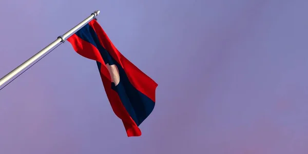 3d representación de la bandera nacional de Laos — Foto de Stock