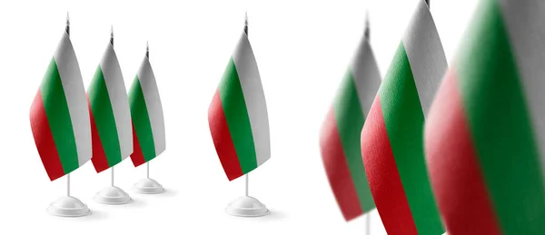Beyaz arka planda Bulgar ulusal bayrakları — Stok fotoğraf