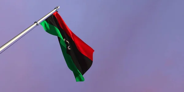 3d rendu du drapeau national de la Libye — Photo