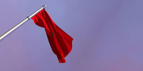 3d renderowanie flagi narodowej Maroka — Zdjęcie stockowe