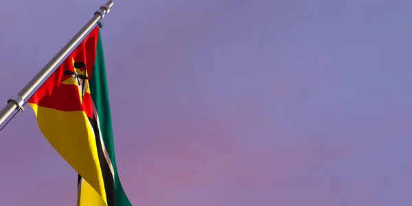 Mozambik 'in ulusal bayrağının 3D canlandırması — Stok fotoğraf