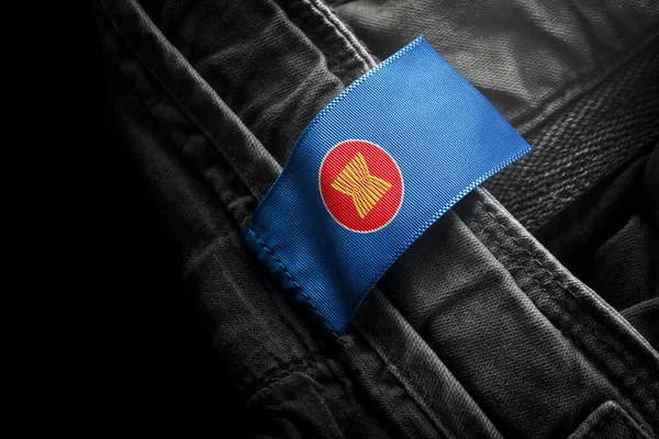 ASEAN bayrağı şeklinde koyu renk giysiler giyin. — Stok fotoğraf