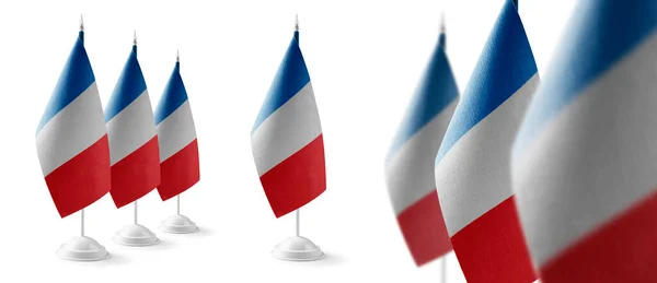 Σετ εθνικών σημαιών Γαλλίας σε λευκό φόντο — Φωτογραφία Αρχείου