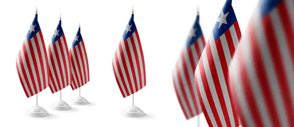 Zestaw flag narodowych Liberii na białym tle — Zdjęcie stockowe