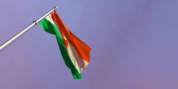 3d renderelés a nemzeti zászló a Niger — Stock Fotó
