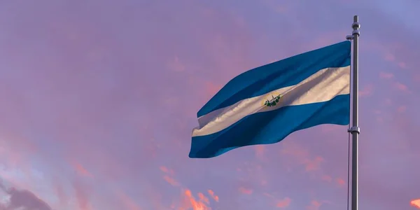 3d representación de la bandera nacional del Salvador — Foto de Stock