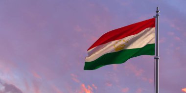 Tacikistan 'ın ulusal bayrağının 3D yorumlanması