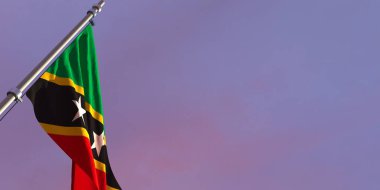 Saint Kitts ve Nevis 'in ulusal bayrağının 3D versiyonu