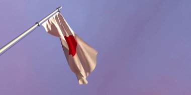 Japonya 'nın ulusal bayrağının 3D çizimi