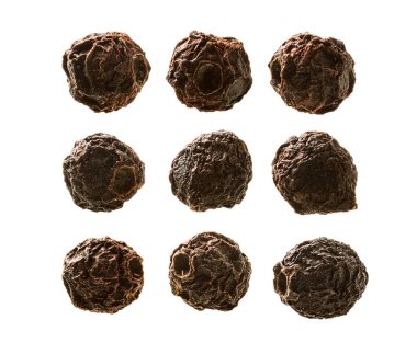 Kurutulmuş dikenli çilek seti. Beyaz bir arkaplanda izole edilmiş