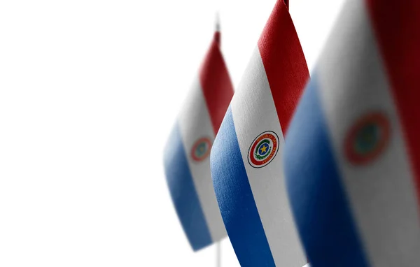 Small national flags of the Paraguay on a white background — Stock Photo, Image