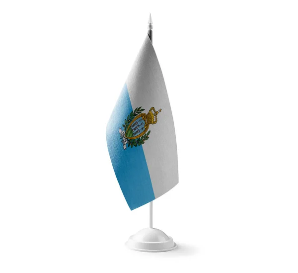 Bandeira nacional pequena do San Marino em um fundo branco — Fotografia de Stock