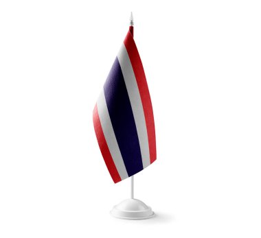 Beyaz arka planda Tayland 'ın küçük ulusal bayrağı