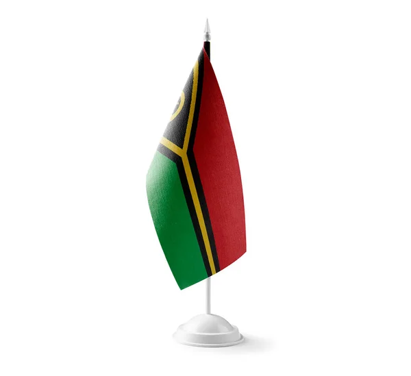Small national flag of the Vanuatu on a white background — Stock Photo, Image