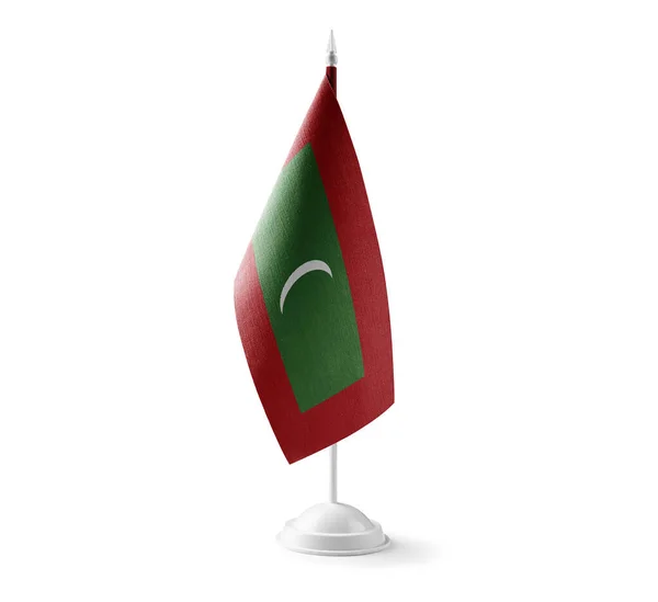 Small national flag of the Maldives on a white background — Stock Photo, Image