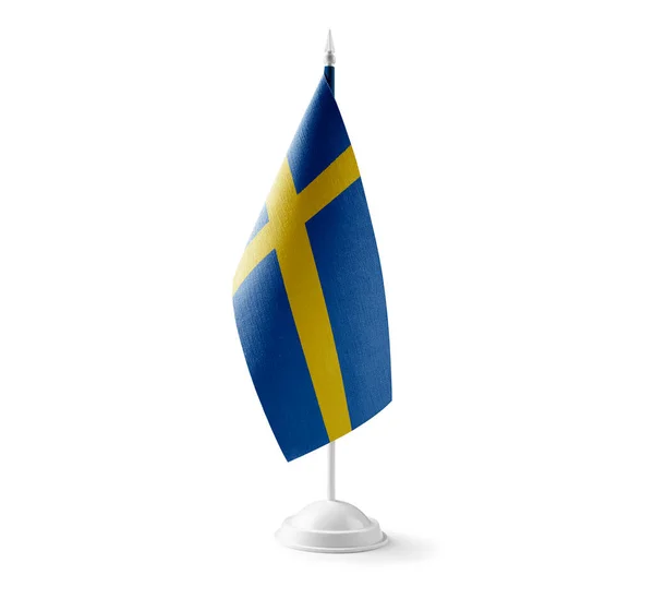 Small national flag of the Sweden on a white background — Stock Photo, Image