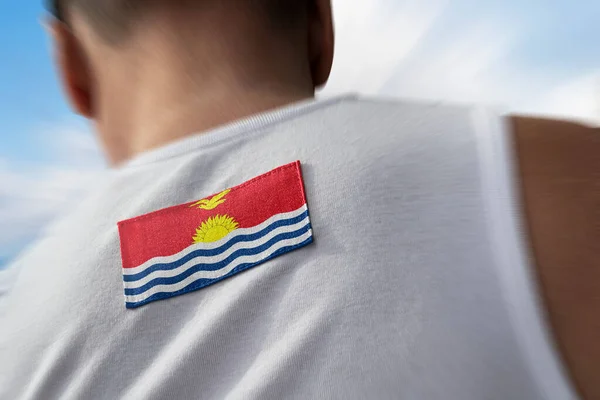 La bandiera nazionale di Kiribati sugli atleti torna — Foto Stock