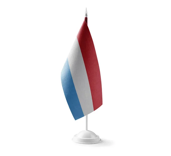 Small national flag of the Luxembourg on a white background — Stock Photo, Image