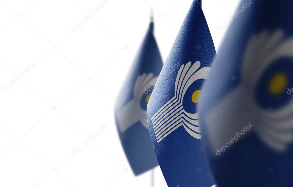 Set of CIS national flags on a white background