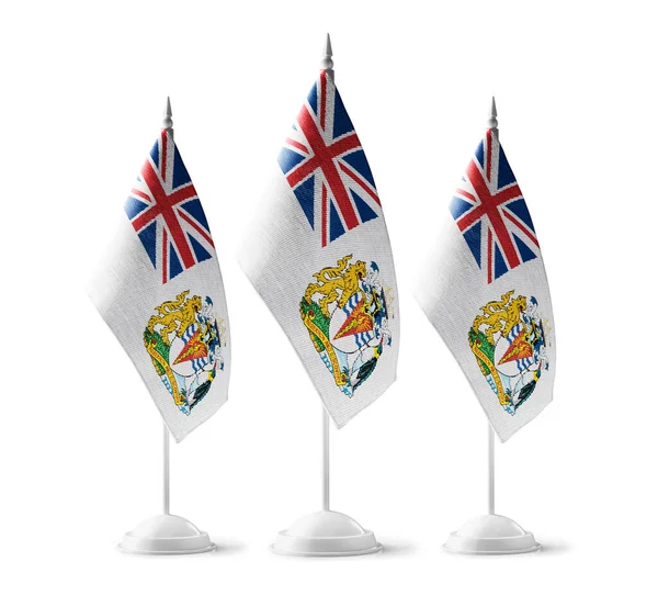 Small national flags of the British Antarctic Territory on a white background — Stock Photo, Image