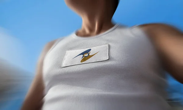 Eurasiatiska ekonomiska unionens nationella flagga på idrottarnas bröst — Stockfoto