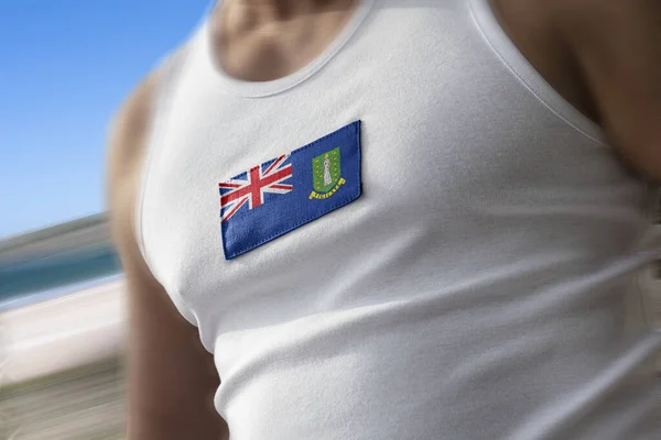 Le drapeau national des îles Vierges britanniques sur la poitrine des athlètes — Photo