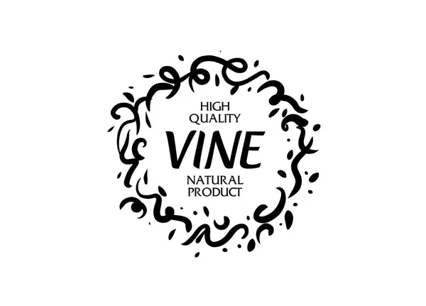 Vektor uppsättning handritade logotyper för vin — Stock vektor
