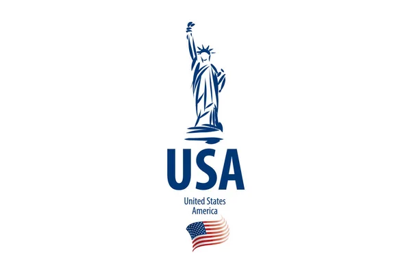 Icona vettoriale della statua della libertà degli Stati Uniti — Vettoriale Stock