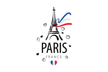 Paris 'teki Eyfel Kulesi' nin ikonu elle çizilmiş.