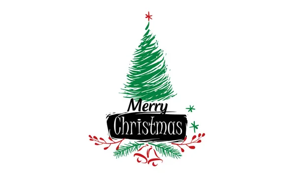 Vektor-Logo eines bemalten Weihnachtsbaums auf weißem Hintergrund — Stockvektor