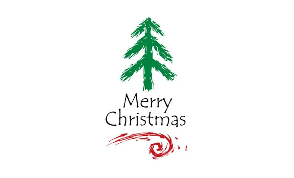 Vector logo of a painted Christmas tree on a white background — Stock Vector