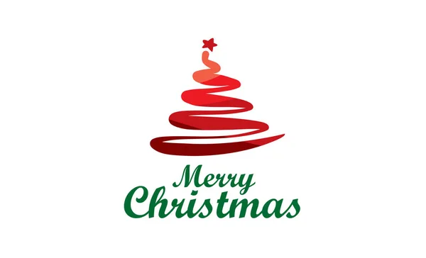 Logotipo vectorial de un árbol de Navidad pintado sobre un fondo blanco — Archivo Imágenes Vectoriales