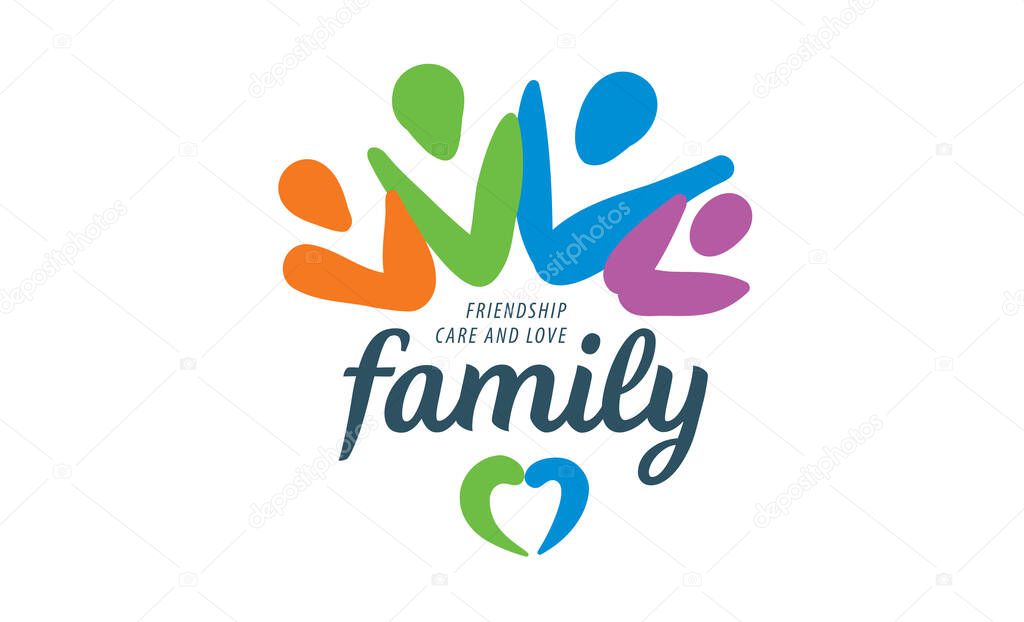 Drawn abstract family logo on a white background