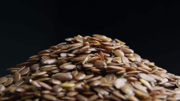 Кончик льняных семян вращается в замедленной съемке — стоковое видео