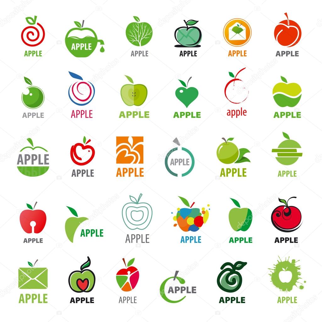 Vector great collection logos apples