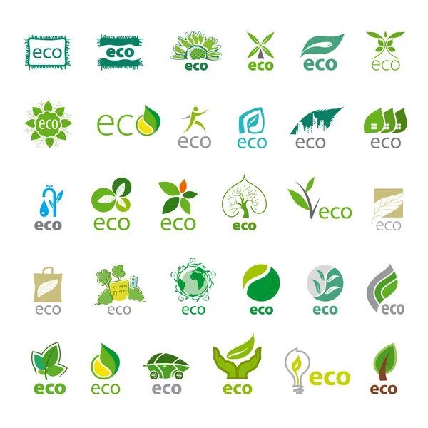 Plus grande collection de logos vectoriels eco — Image vectorielle