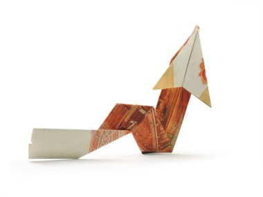 Origami pijl vijfduizend roebel Opmerking