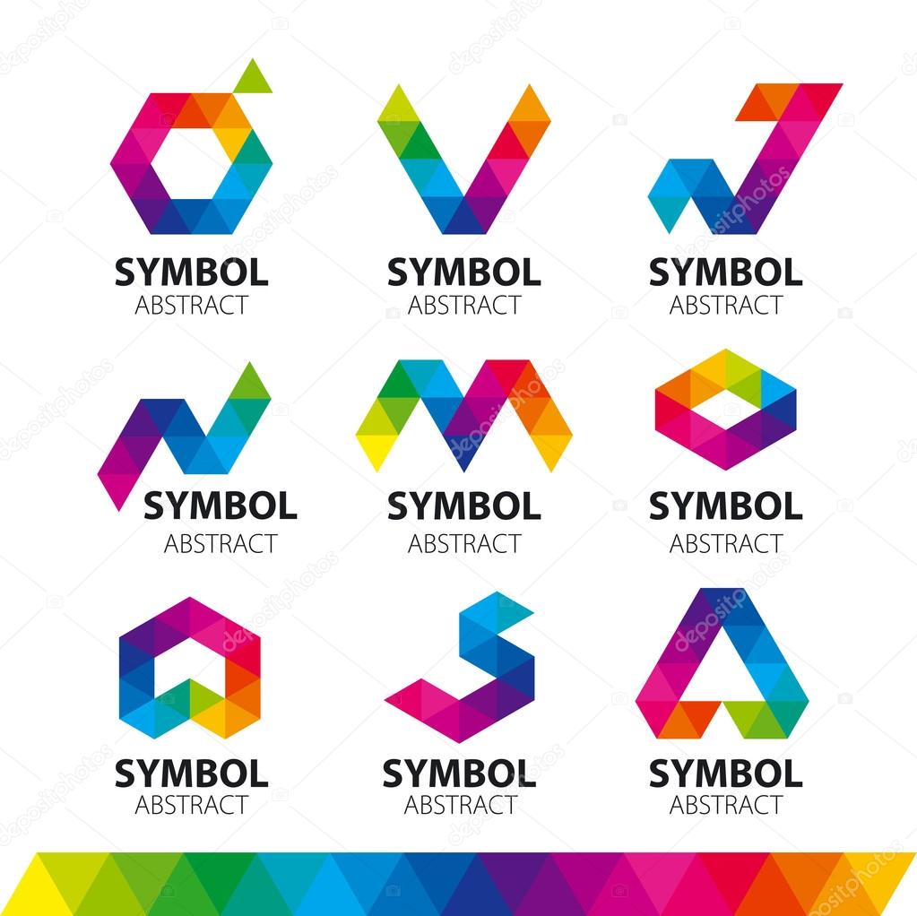 Collection of vector logos from abstract modules