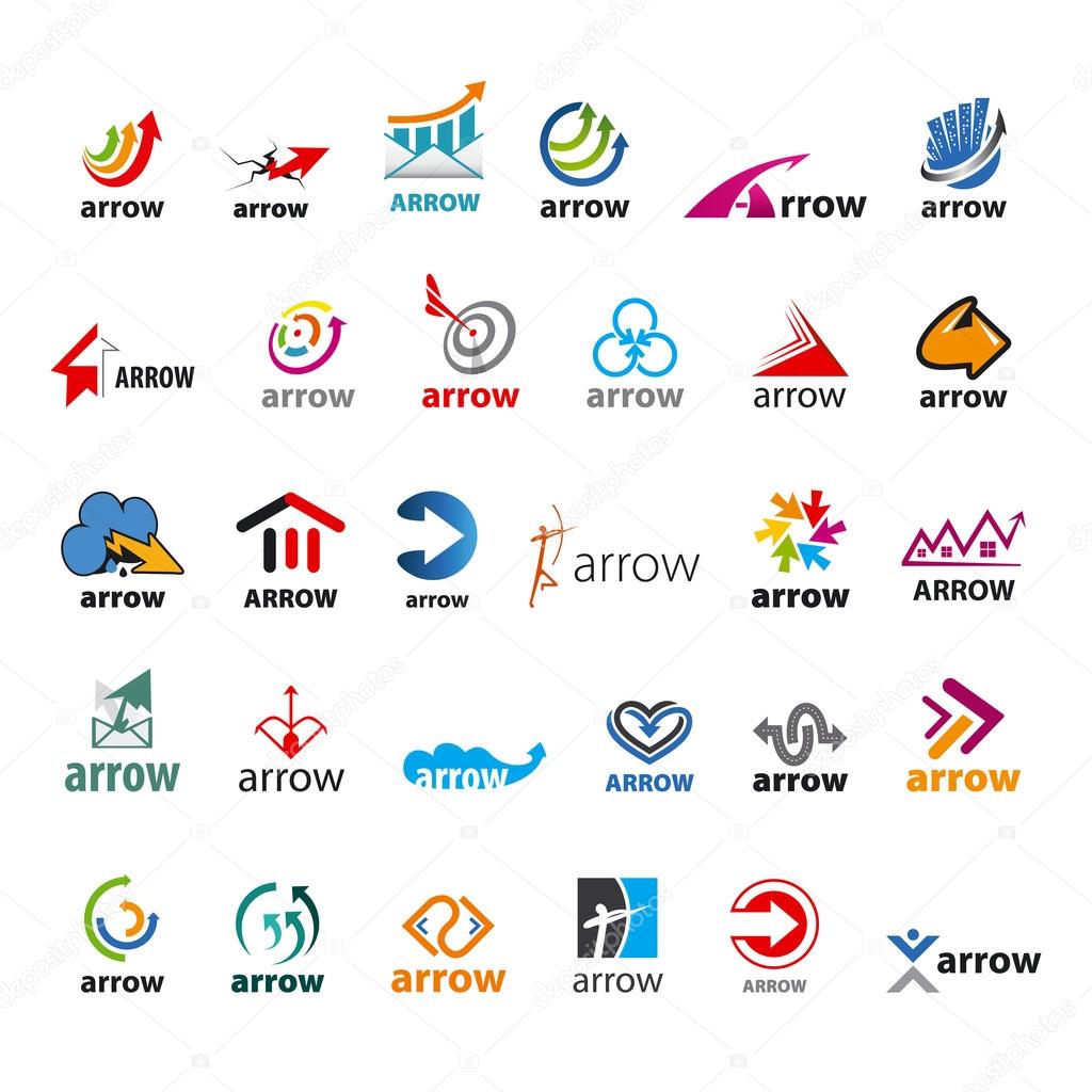 Large set of vector logos arrow