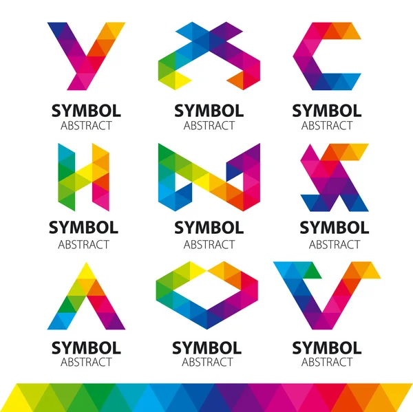 Collection of vector logos from abstract modules — Stock Vector