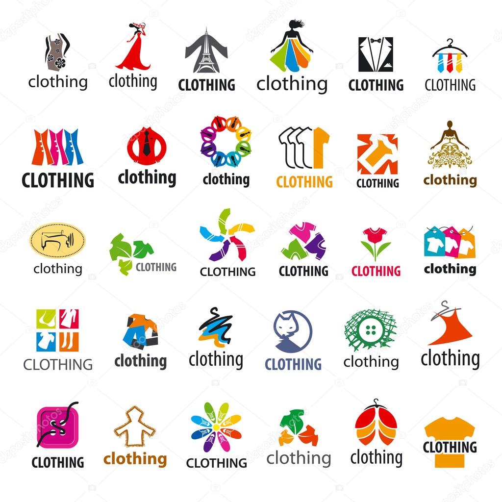 Large set of vector logos clothing