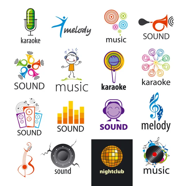 Σύνολο διάνυσμα λογότυπα μουσική και ήχοι — Διανυσματικό Αρχείο